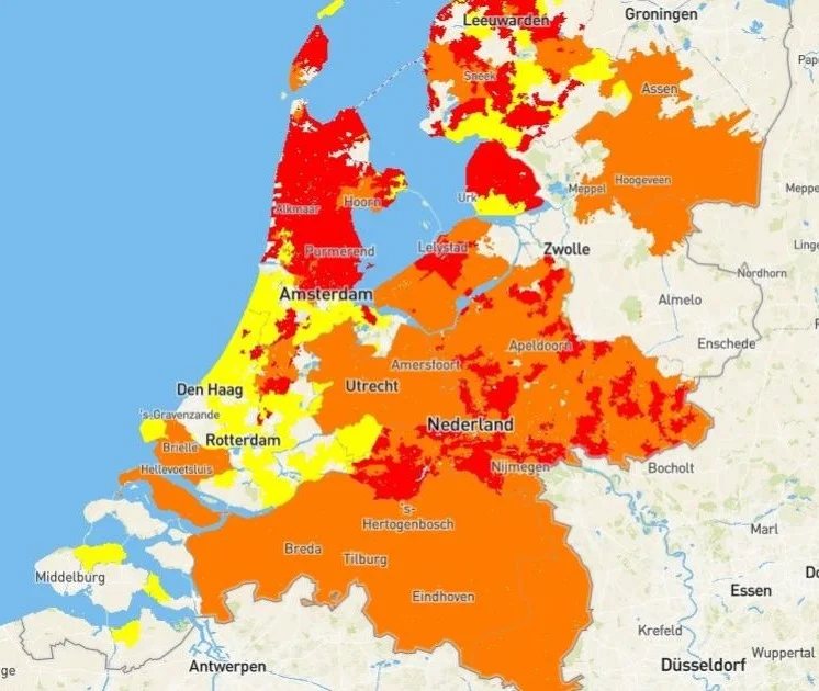 Netcongestie gebieden in Nederland