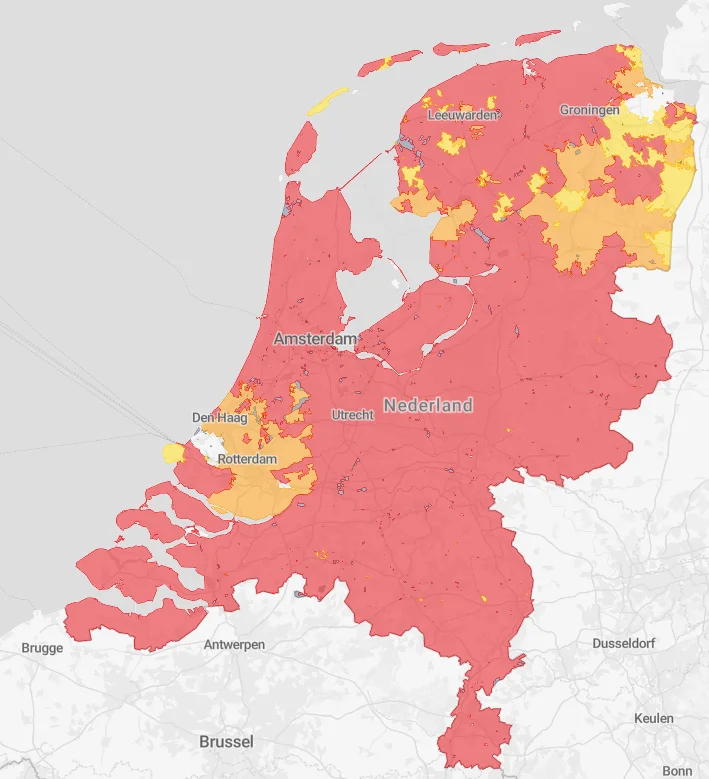 Netcongestie gebieden in Nederland