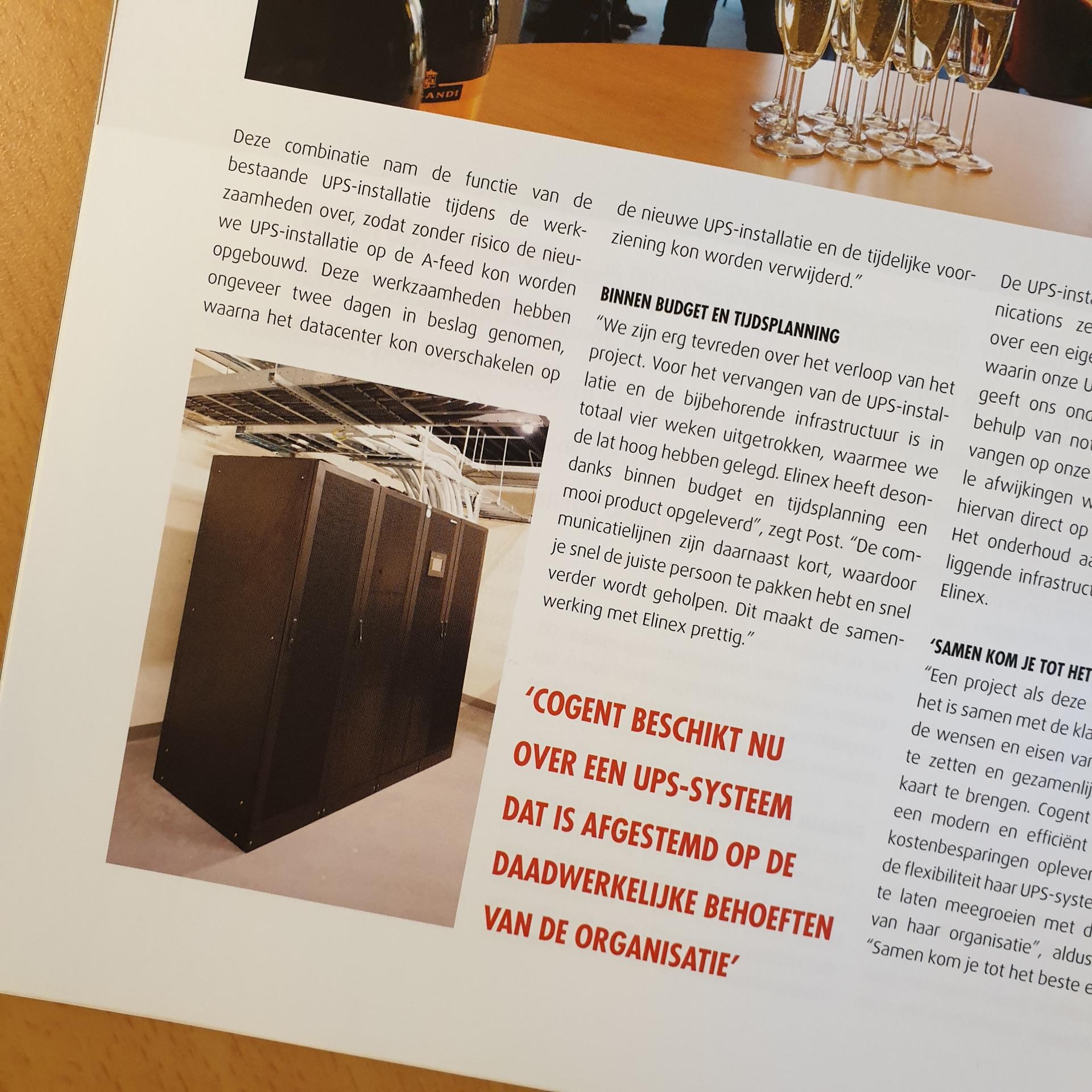 DatacenterWorks: Elinex implementeert modulair UPS-systeem bij Cogent communications